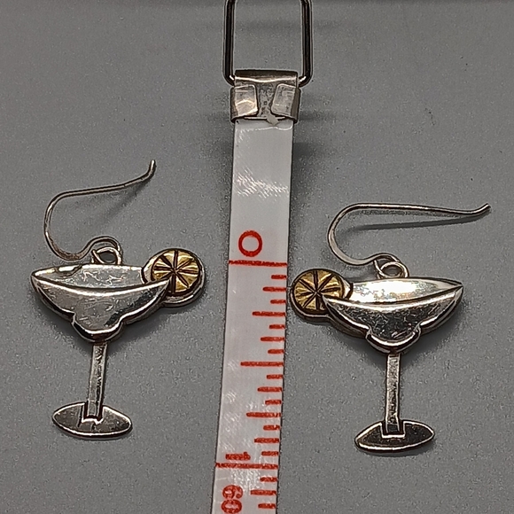 Sterling Margarita Dangle Earrings for Pierced Ears- Ready for a Party🥳 - Picture 6 of 6